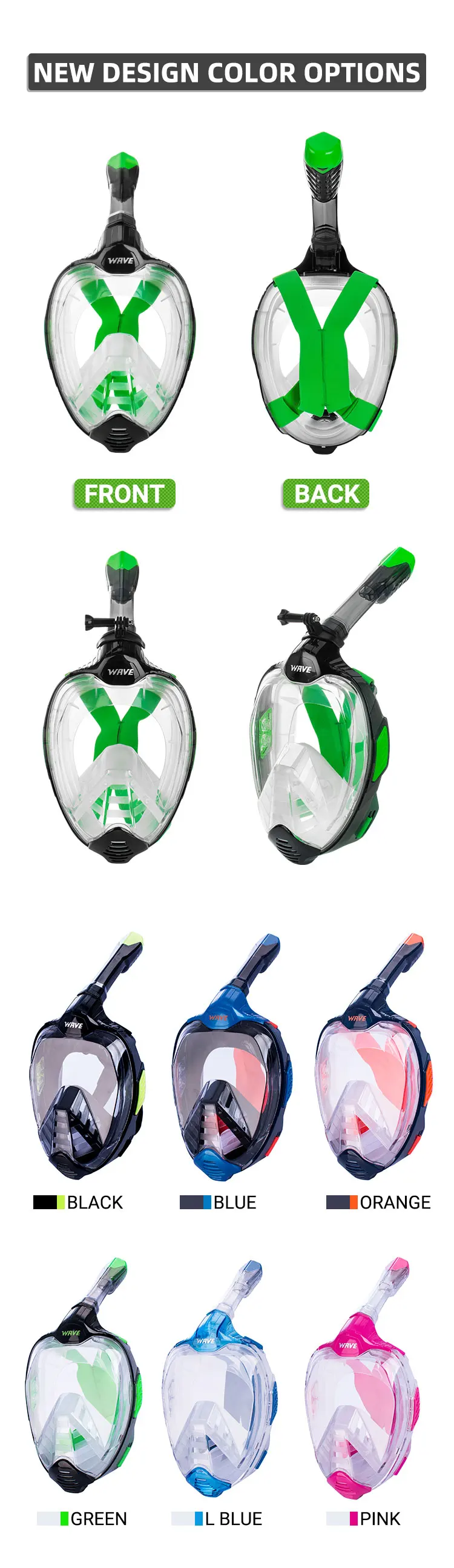 180 Panoramic Anti Fog Detachable Dry Snorkeling Full Face Mask For ...