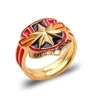 Popular Marvel Movie Supergero Series Ring Exquisite Captain Marvel Logo Shape Ring Fashion Accessories For Men Women
