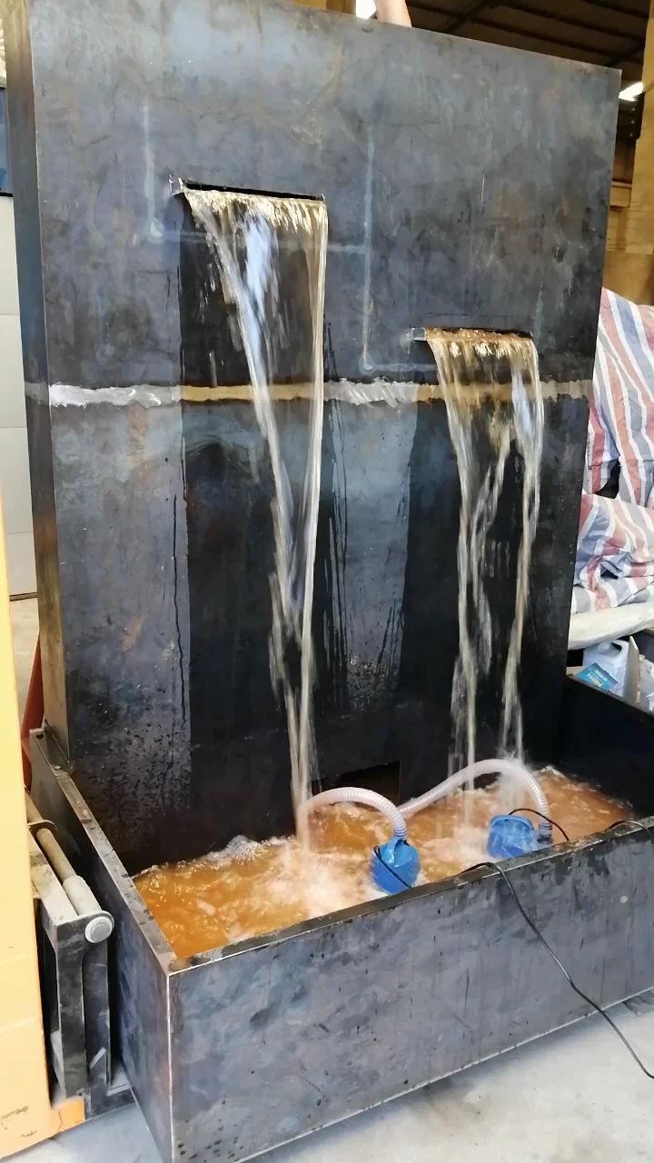 Large Corten Steel Pond Wall Water Feature With Pump Buy Corten Steel