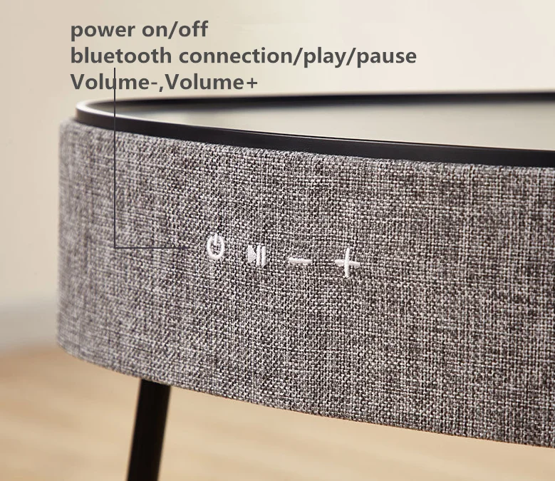 Fashionable Design Multiuse Living Room Smart Music Furniture Bluetooth With Removable Tray With USB Port Table Speaker - ANKUX.COM