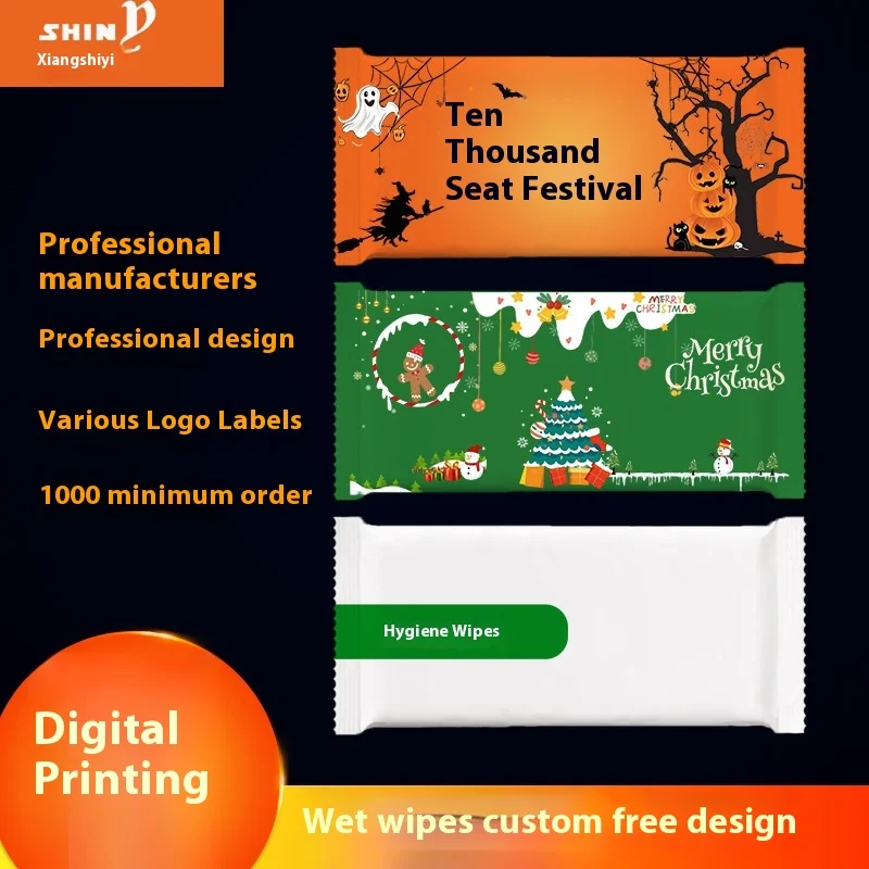 Factory Customize Small Order  Logo Printing Small Order Commercial  Single Piece  Wet Wipes for  Advertisement Promotion factory