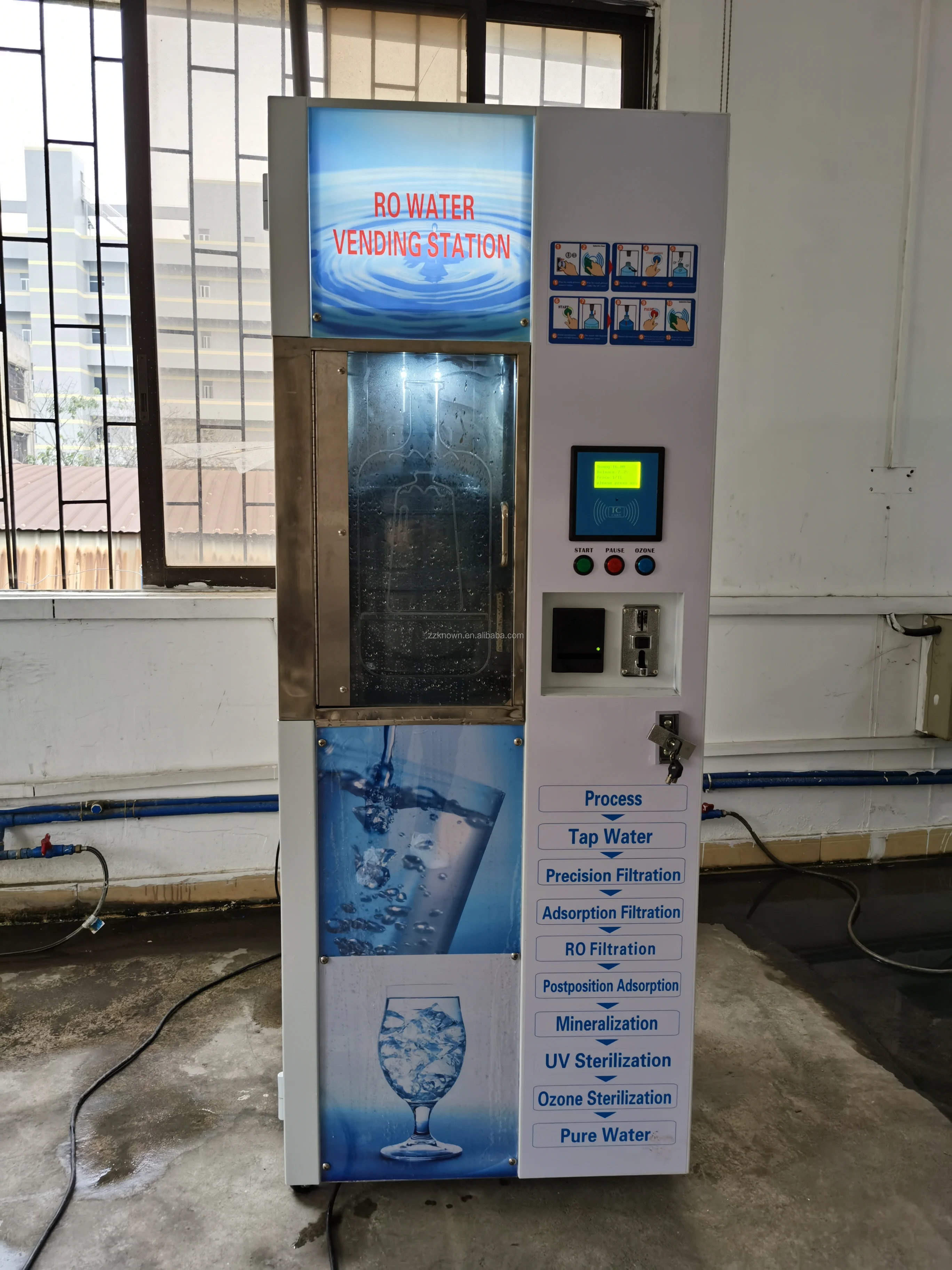 200gpd Commercial Coin Operated Bottle Purified Water Vending Machine