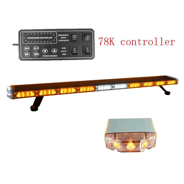 Amber Red LED Warning Strobe Lightbar with White Color Lights in Middle for Auto Car Lighting System