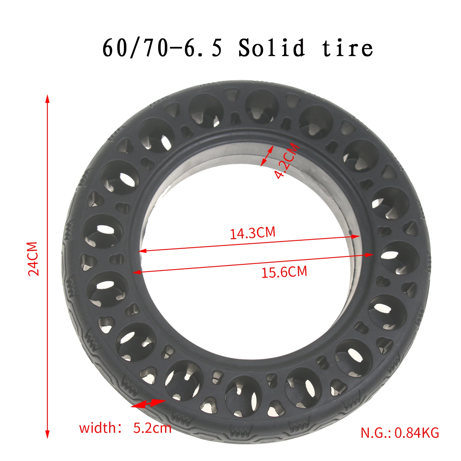 1 Stück Tmom Reifen für Segway G30 Max Vollreifen für Xiaomi Elektroroller 10 inch Explosion-proof Reifen 60/70-6.5