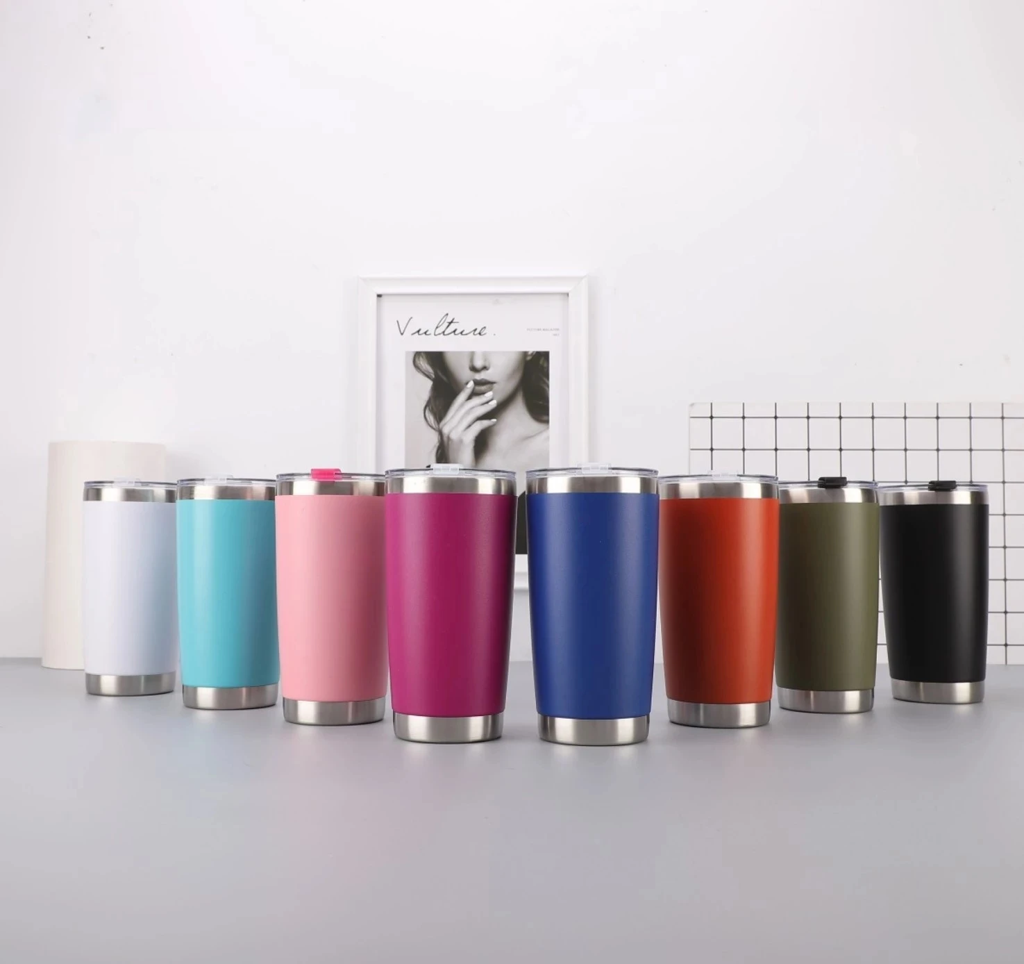 20oz Stainless Steel Regular Tumbler Double Wall Coffee Cup Vacuum