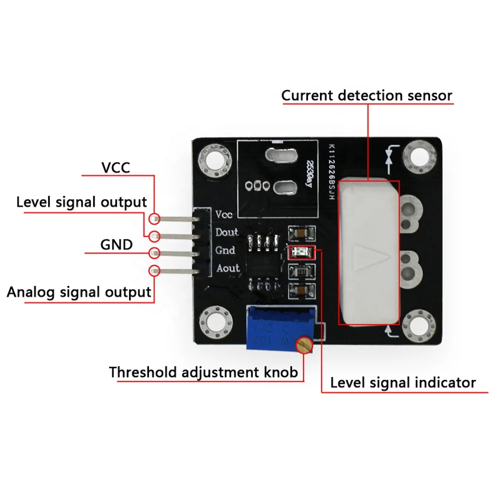 Taidacent DC5V 200A 홀 전류 감지 센서 단락 과전류 보호 회로 모듈 전류 감지 센서 WCS1500 ...