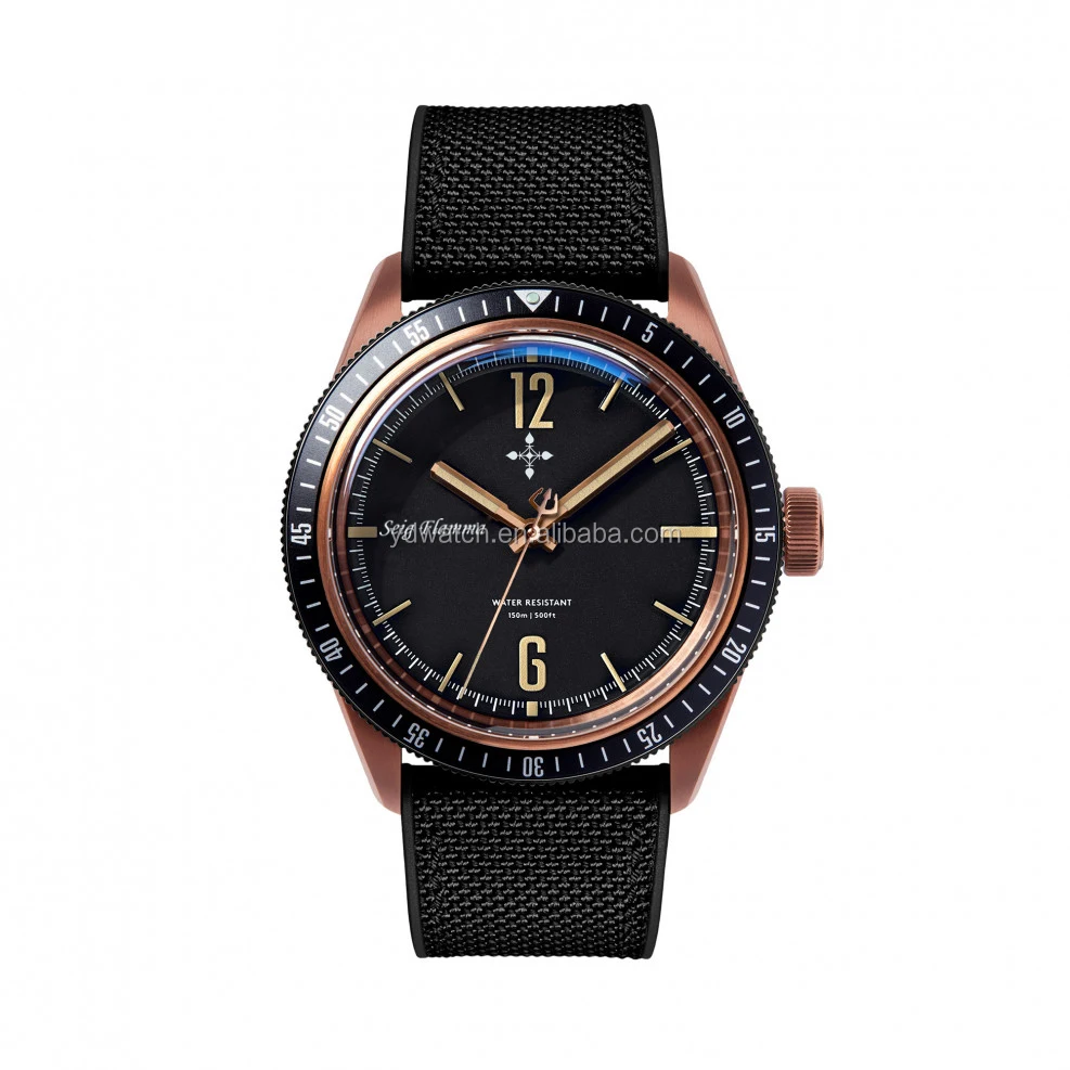 Luxury  Super Luminous Diving Watch Bronze Wood Automatic Sapphire Glass  Water Resistant150M Wrist Watch