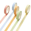 Multi-function 5 pcs/pack rolls of colored paper Striped/Grid/Flowers Basic Solid Color Masking Tape