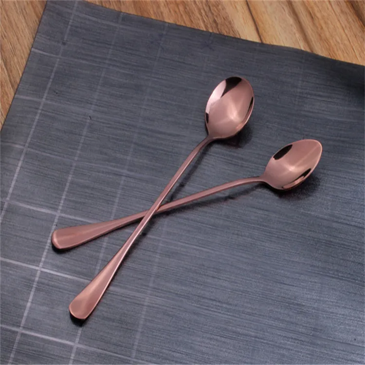 Creative Stainless Steel Long Handle Electroplating Coffee Stirring