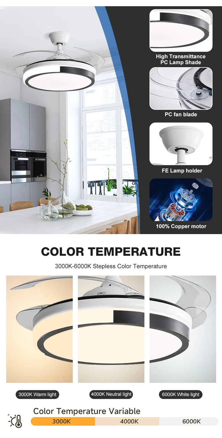 Blades Mute Motor, 42Inch, LED, Ceiling - detail 6