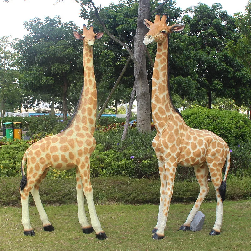 Custom Design Large Resin Fiberglass Giraffe Statue Resin Farm Animals Figurine Outdoor Park