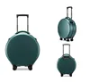 High-end Quality Round Shape Customized Logo Aluminum Frame Suitcase With TSA Lock Trolley Suitcase