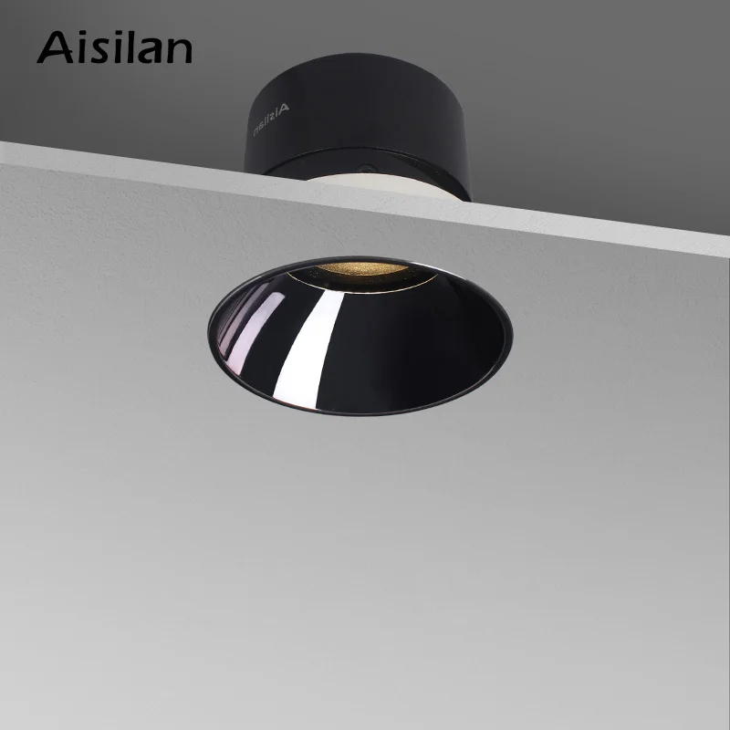 Aisilan modern indoor fancy trimless chrome ceiling down led lights spotlight cob led recessed downlight