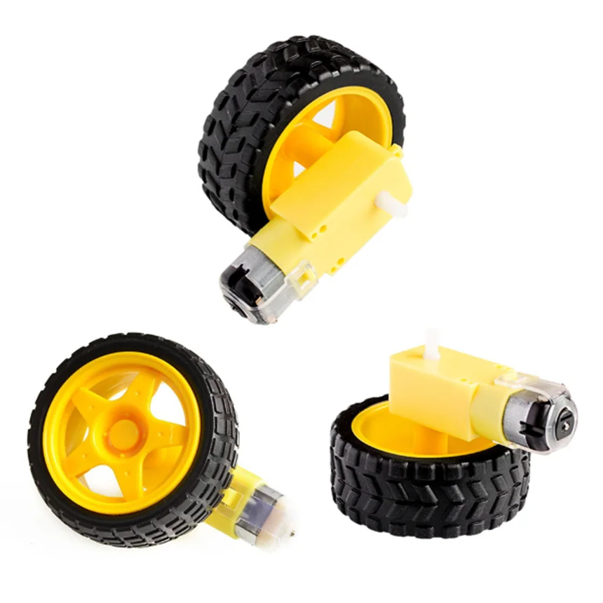 Tire Wheel For Robot Smart Car Chassis Drives DC 3-6v Gear Motor Robotic Arms 