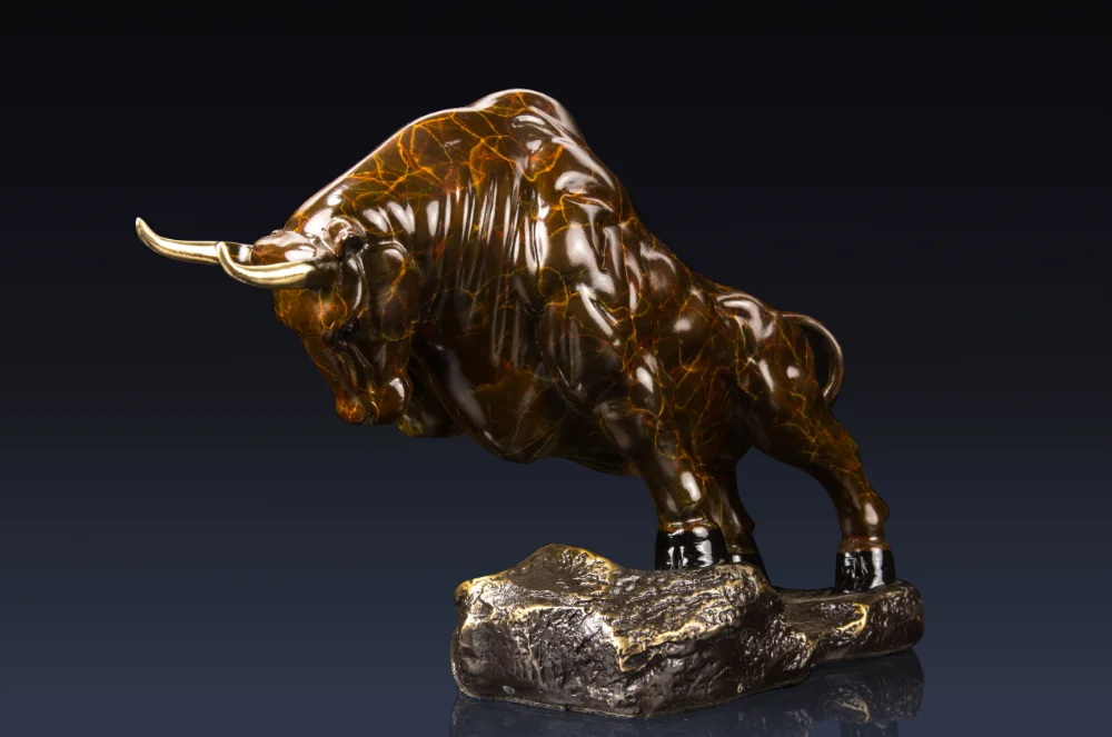 Brass Bull Ornament For Home Decor Furnishing China Fine Artwork Hand