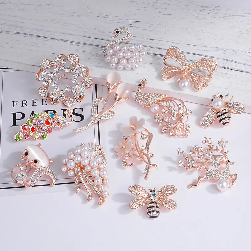 Minusone Creative Fashion Jewelry Cubic Zircon Elegant Bling Brooches Pin Scarf Button Jewelry Gift Minusone Creative Fashion Jewelry Cubic Zircon Elegant Bling Brooches Pin Scarf Button Jewelry Gift