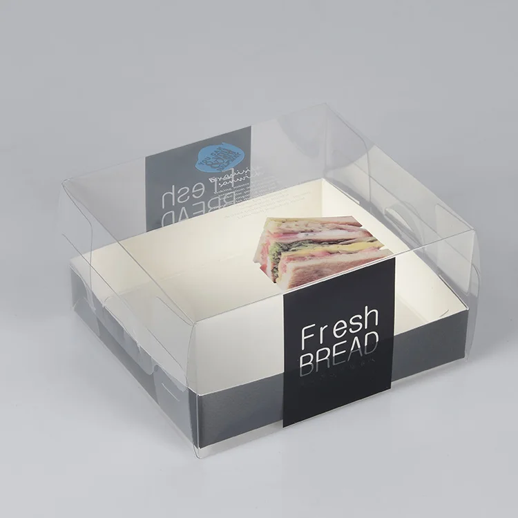 Wholesale Plastic Disposable Food Container Box Custom Transparent Loaf Cake Boxes