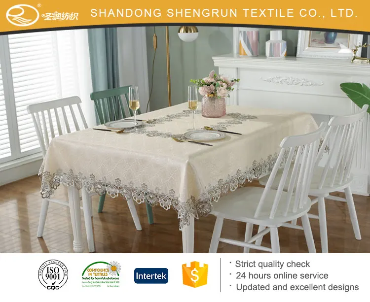 New design embroidery table cloth for home party and wedding