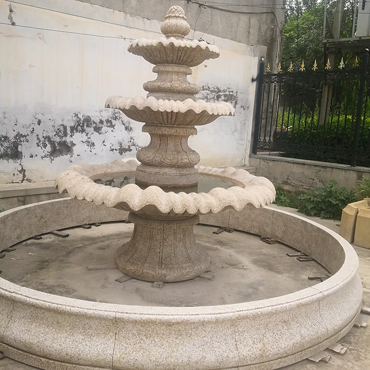 Nuove fontane di design da giardino in pietra semplice per esterni