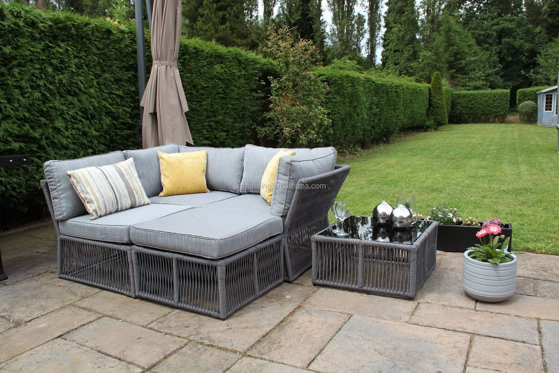 Cheap outdoor furniture garden furniture modular rope sofas