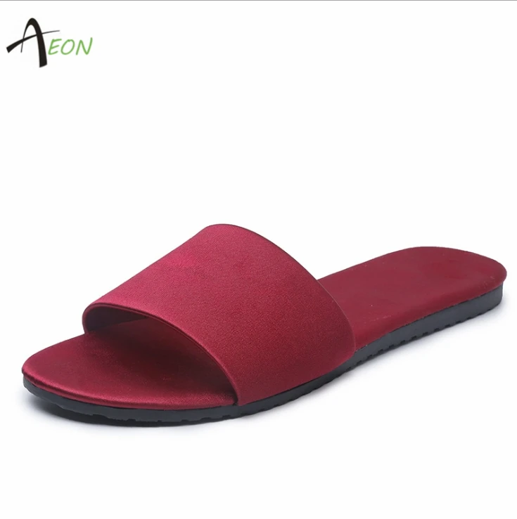 red satin slippers