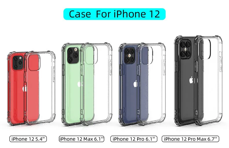 Senlancase For Iphone 12 Shockproof Case Corner Bumper Crystal Clear Soft Tpu Gel Phone Case