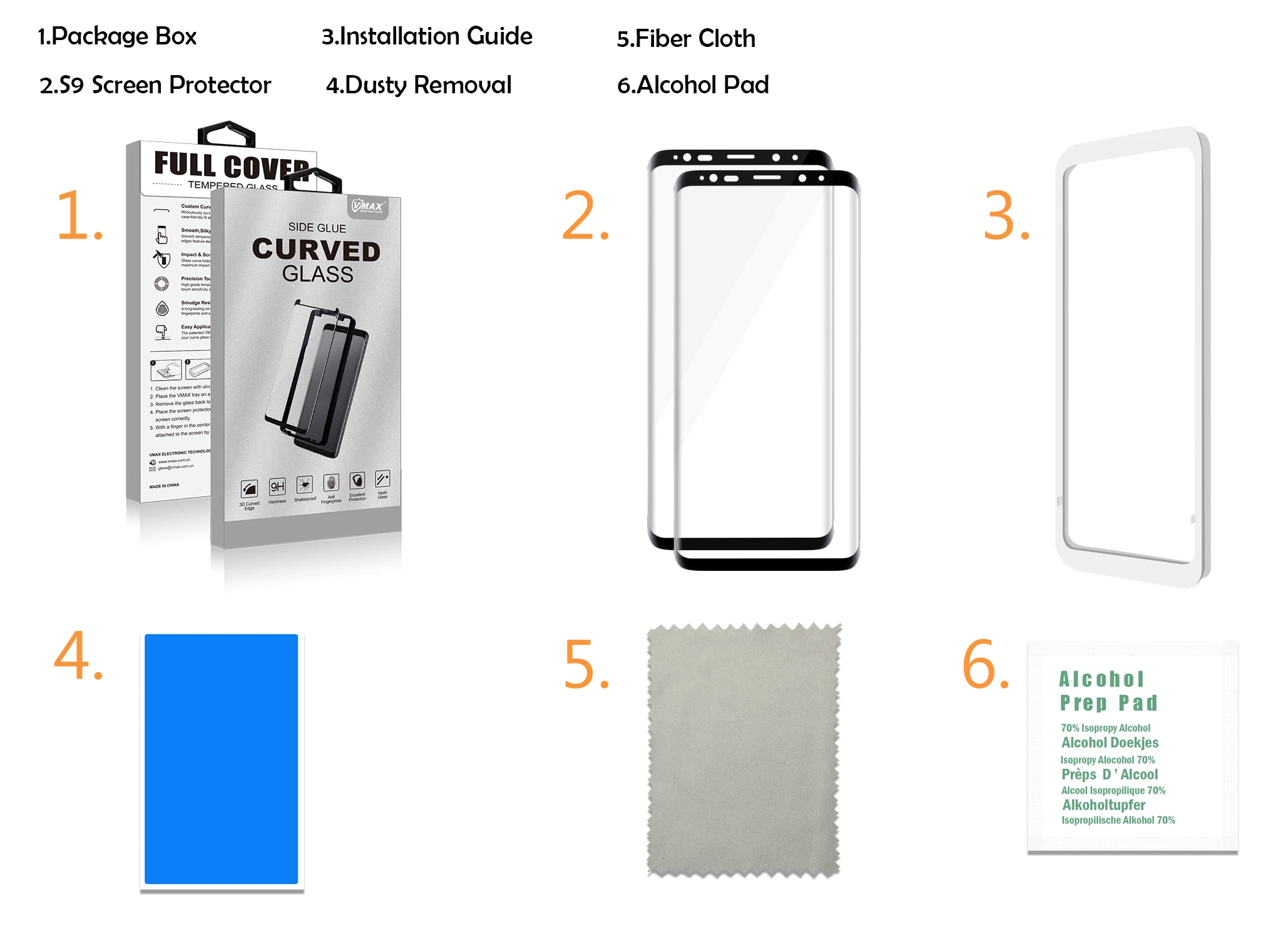 China Manufacturer 9H Full Cover Tempered Glass Screen Protector For Samsung Note 8/S9 With Bsci Certificated