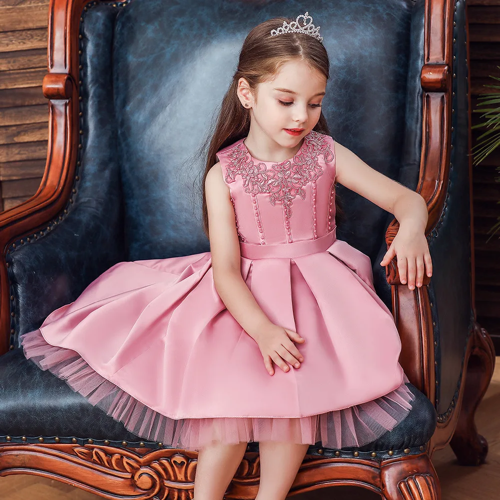 Little Girl Princess Dress Pettiskirt Piano Costumes Trailing Flower ...