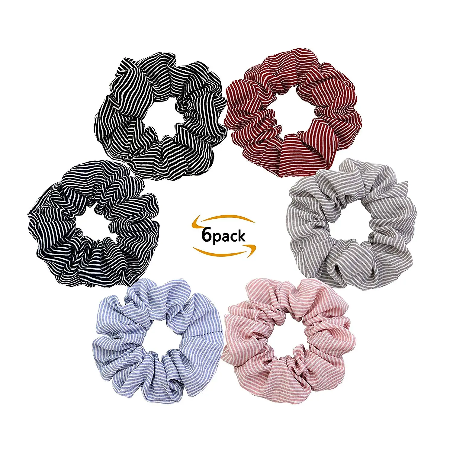 Factory Directly Stripe Cotton Scrunchies Elastic Hair Tie For Women Or
