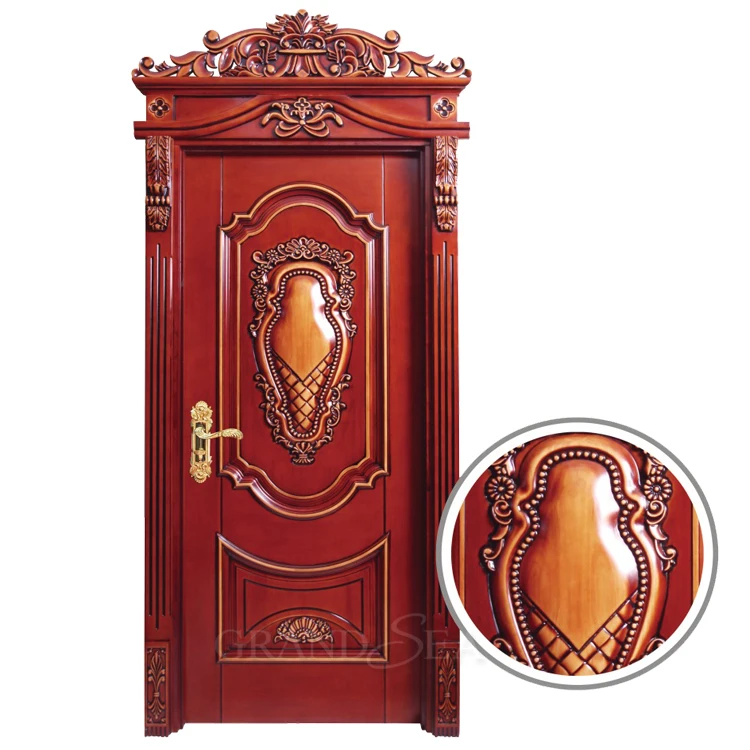 European Style High Quality Solid Wood Carving Animal Patterns Surface  Single Open Wood Door For Villa - Buy Carved Pattern Solid Wood Door,Wood  Carving Animal Patterns,Red Oak Solid Wood Carving Door For