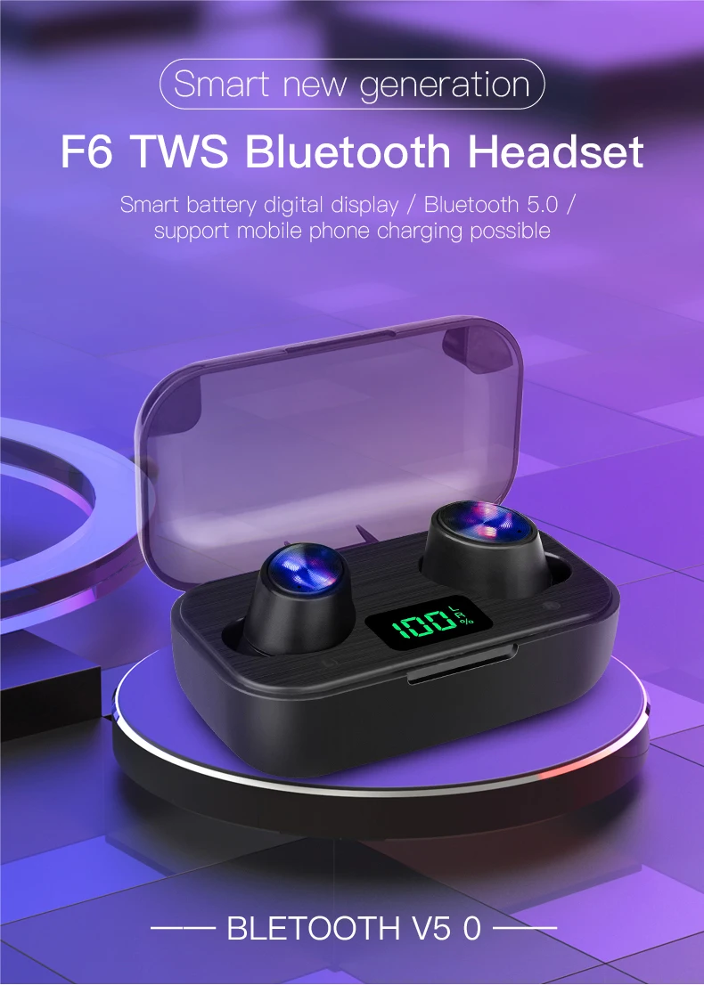 mini headset TWS F6 wireless earphones earbuds - ANKUX.COM