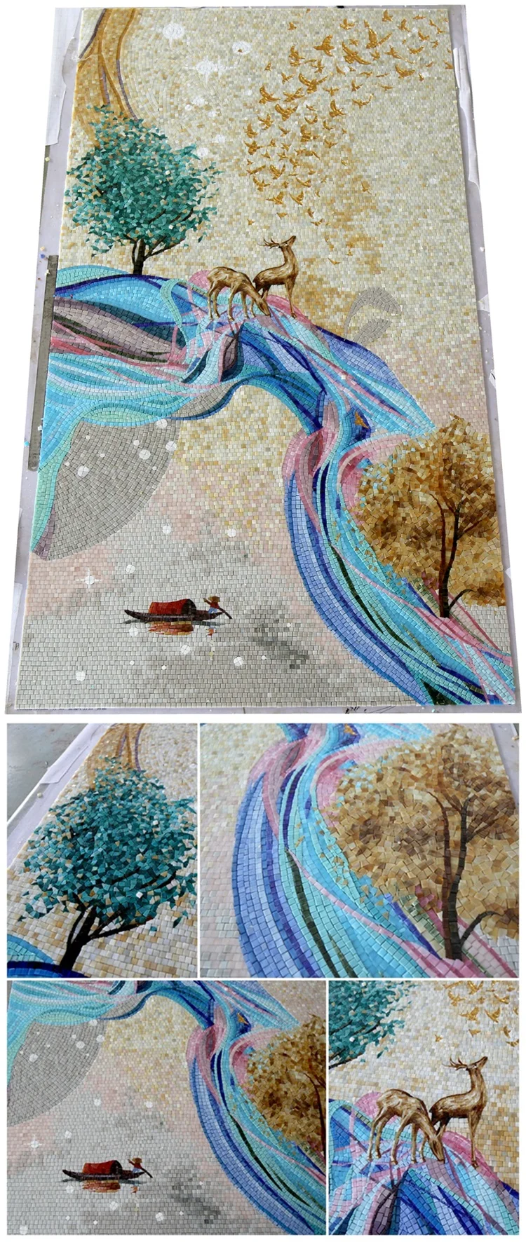 Chinese Supplier Glass Art Mosaic For Wall Decorative Exclusive Glass Art Mosaic Wall Tile