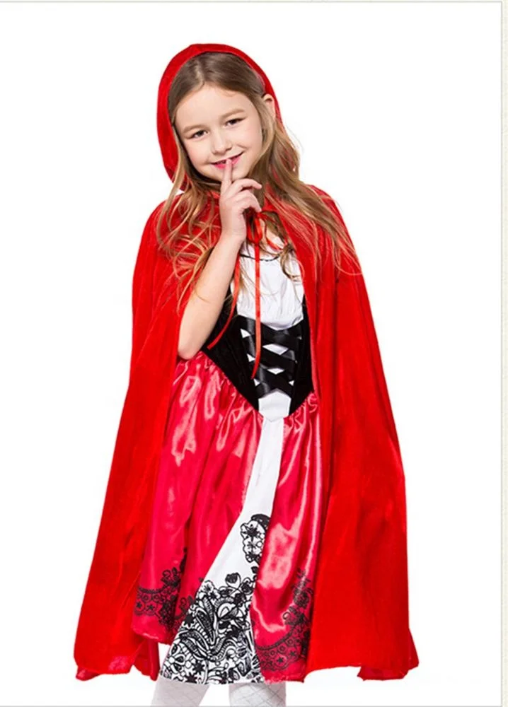 万圣节服装女孩小红色骑马胡德服装节服装