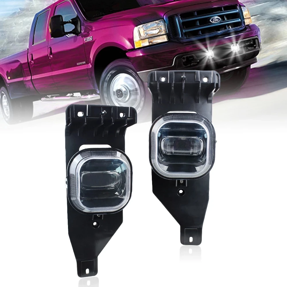 2Pcs LED Fog Lights Front Bumper Lamps Replacement for Ford F250 F350 2005-2007 Driving Light
