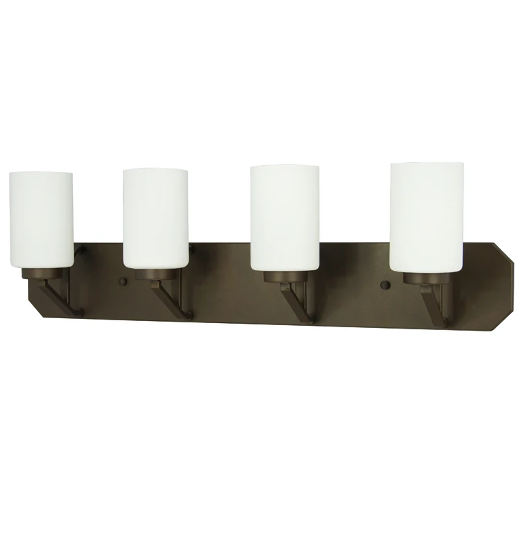 Modern Indoor 4 Light Wall Light, Dark Bronze Glass Wall Lamp Home Hotel Bathroom Vanity Light Fixtures above Mirror