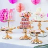 silver gold round hanging crystal beaded mirror dessert mini cup cake stand set wedding decorating tray base plate high tea
