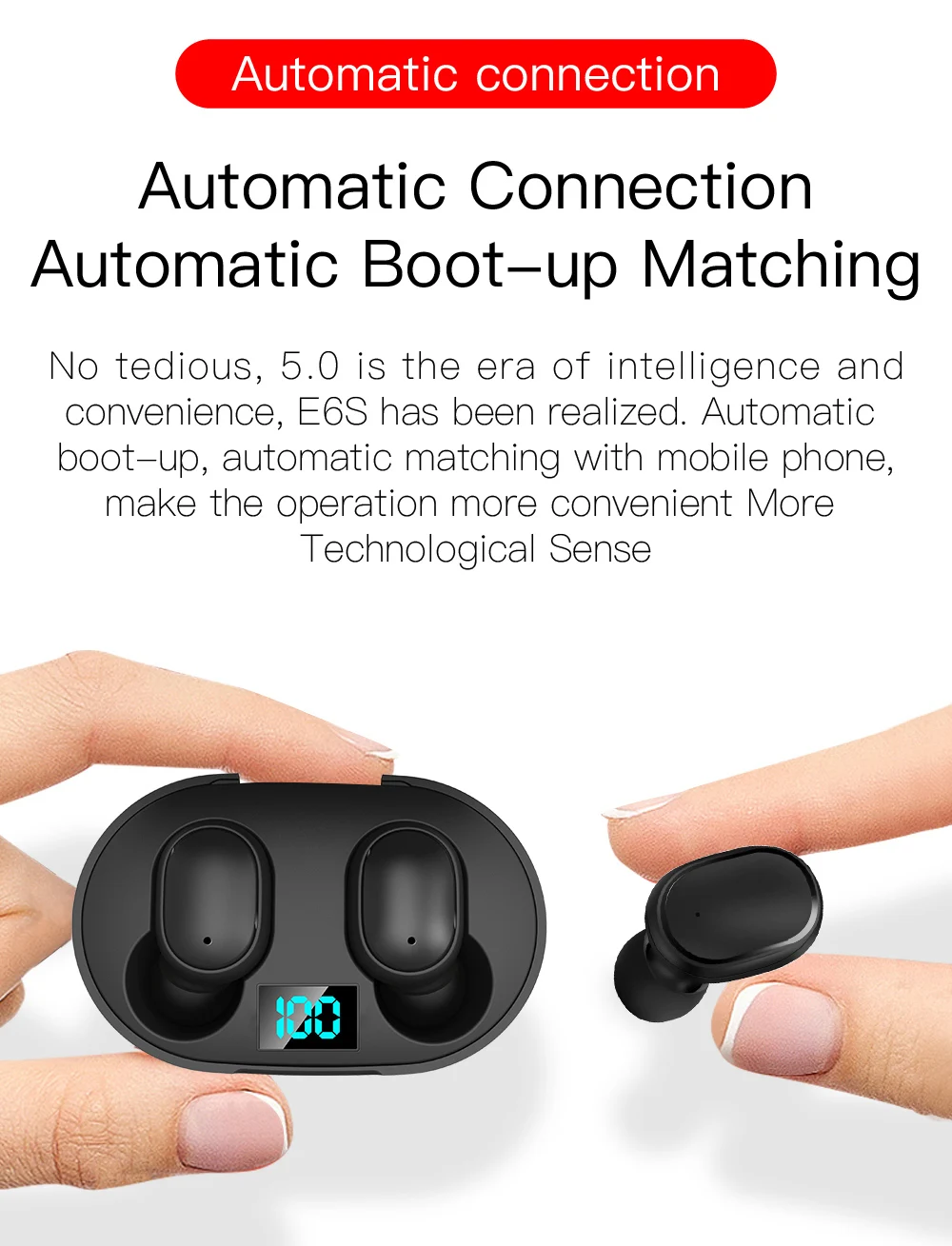 Robotcube Bluetooth Earphone Earphonne Headphone Headset Hradphone Box E6s - ANKUX.COM