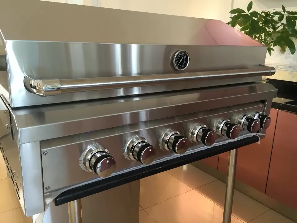 Luxury outdoor simple design module stainless steel built in gas bbq