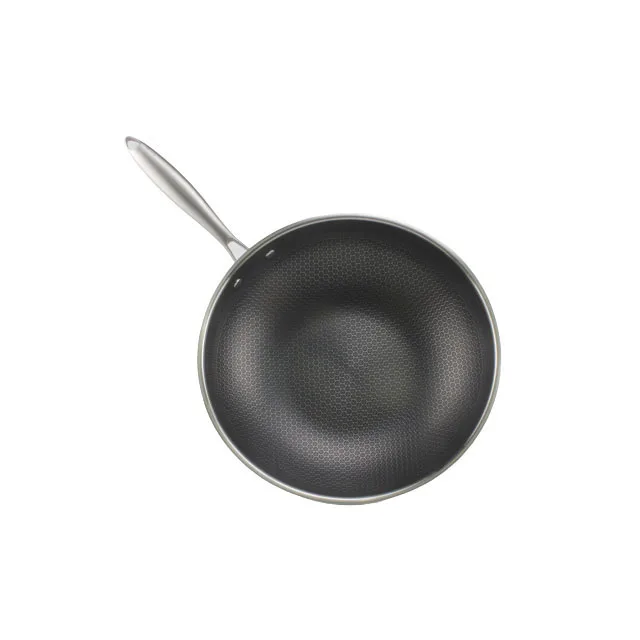 Buy 34cm 304 Stainless Steel Cooking Pan Non-stick Honeycomb Frying Pan  With Two Handles from Guangdong Meisite Daily Necessities Co.,Ltd, China