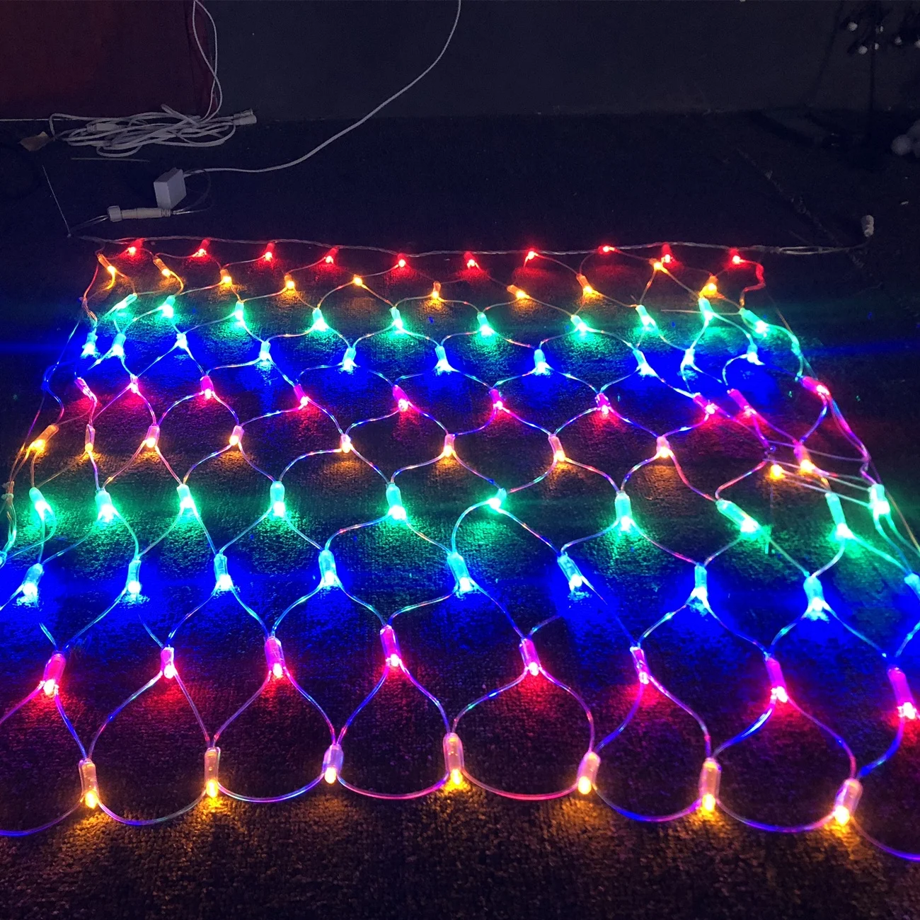 LED Net Mesh Fairy String Lights 2020 Indoor Outdoor Graden New Years Decoration 