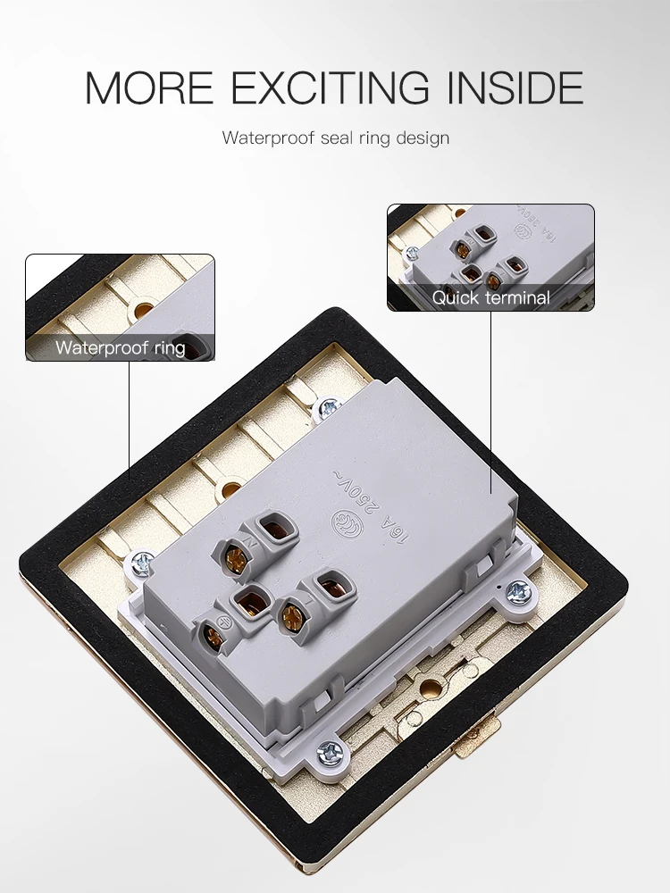 Factory wholesale small brass flat push floor socket box
