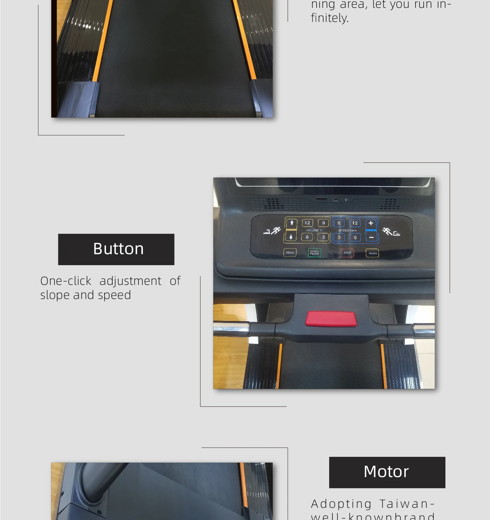 Commercial Cardio Gym Fitness Electric Treadmill Running Machine