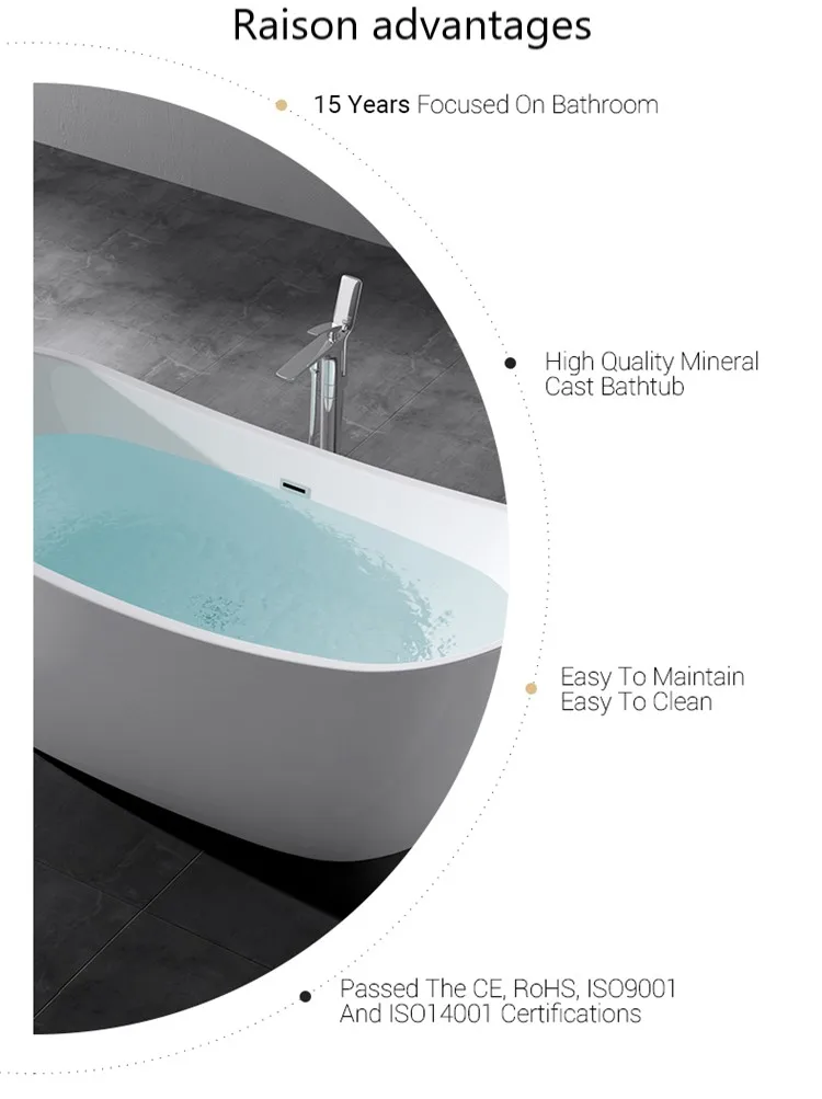 Sanitary Ware Modern Rectangle Freestanding Bathtub Acrylic Bathtub
