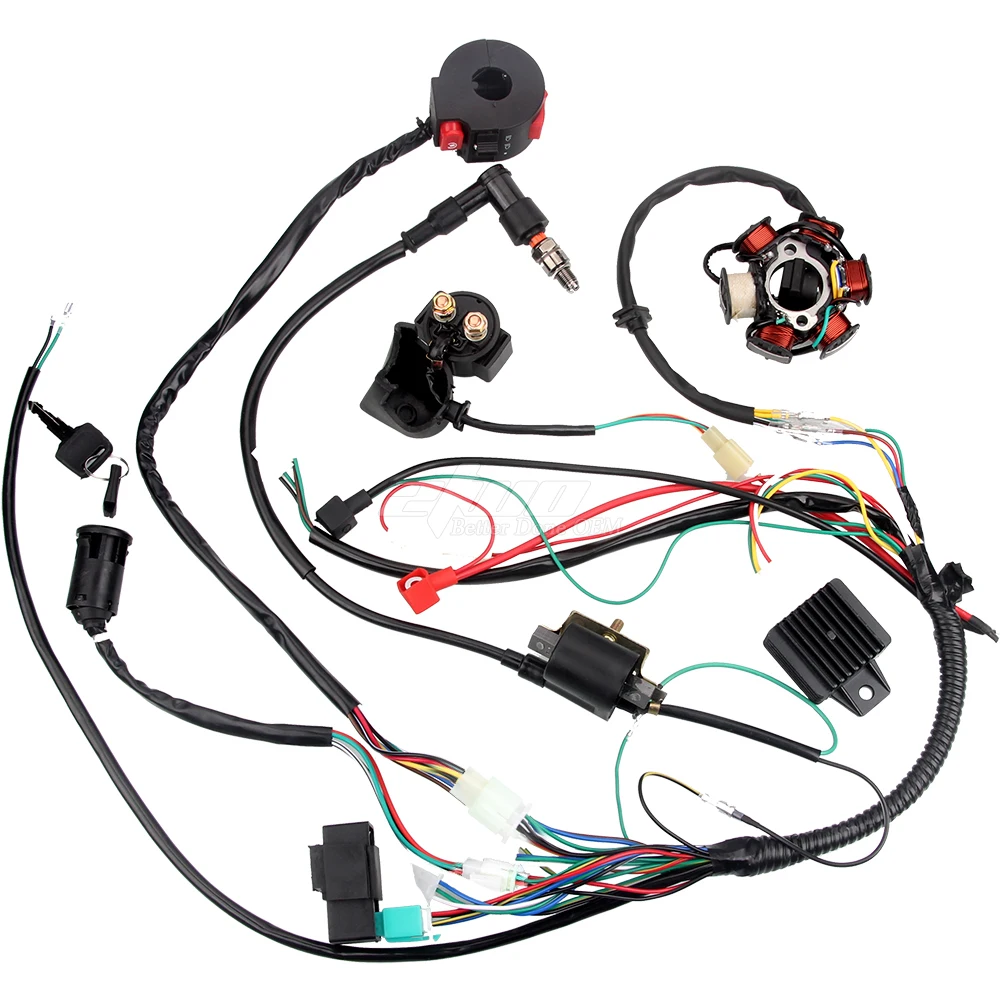 50cc110cc Wiring Harness Cdi 6coil Pole Ignition Electric For Atv Pit Dirt Bike Buy 50cc