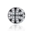 Qings Four-Leaf Cover Bead Charms 925 Sterling Silver Heart Love Dangle fit for Woman Girls Bracelet Necklace