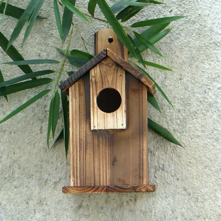 
The new carbonized Solid wood Outdoor decoration Birdcage 