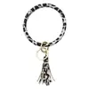 Wristlet Keychain Bracelet Bangle Keyring Large Circle Key Ring PU Leather Tassel Bracelet Holder Keychain