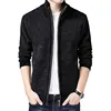Men's Solid Slim Fit Long Sleeve Zip Up Knit Cardigan Jumper Sweater with Pocket