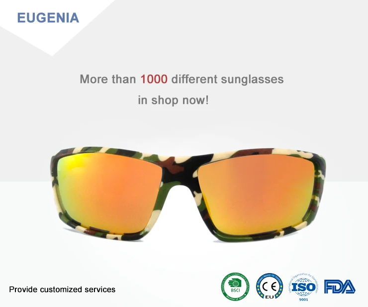 EUGENIA OEM Fashion Style with uv400 mirror lens Camo Men sunglasses