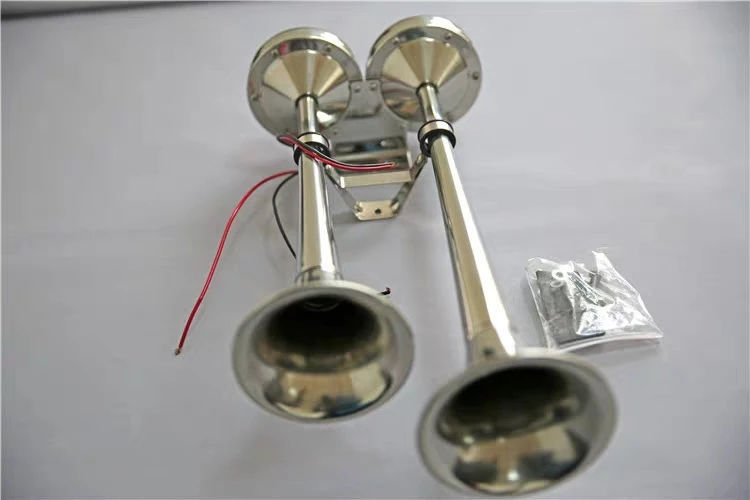 304 Stainless Steel Single Twin Electric Trumpet Horn,Low Tone Dc 12v/24v,Electric Marine Boat